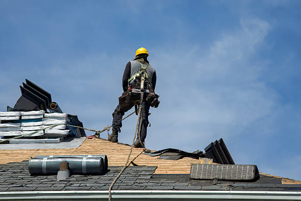 Professional Gutter Installation technician working in Huntington Mills, PA